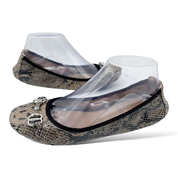 Me Too Olympia  Snakeskin Embossed Real Leather Ballet Flats w/Bit Detail size 8 - Picture 3 of 10